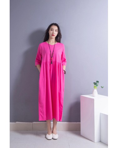 Bright Pink Casual Dress
