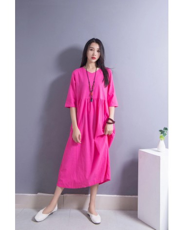 Bright Pink Casual Dress