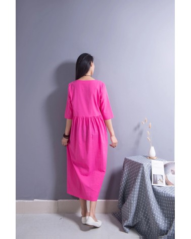 Bright Pink Casual Dress