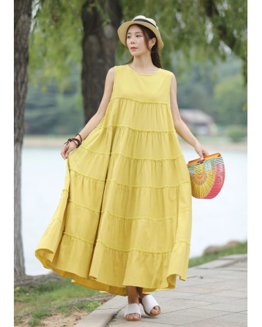 Yellow sleeveless dress