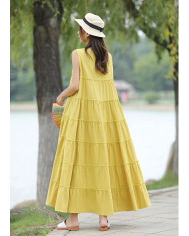 Yellow sleeveless dress