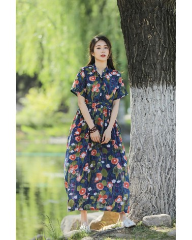 Floral Button-Down Maxi Dress