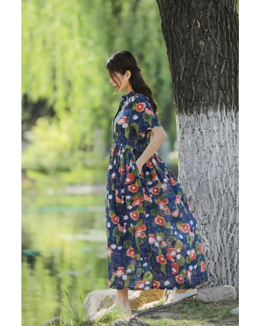 Floral Button-Down Maxi Dress