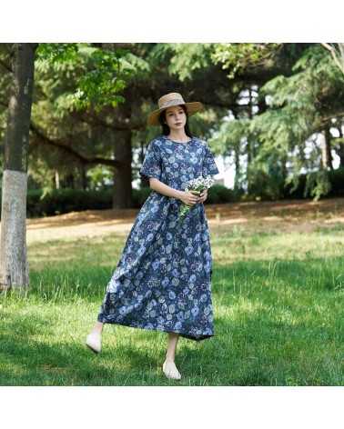 Blue floral dress