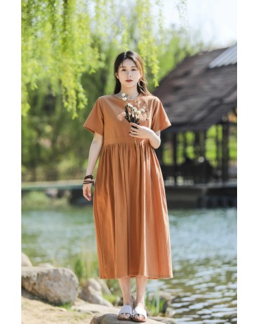 Brown and orange dress
