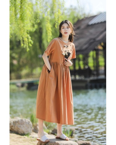 Brown and orange dress