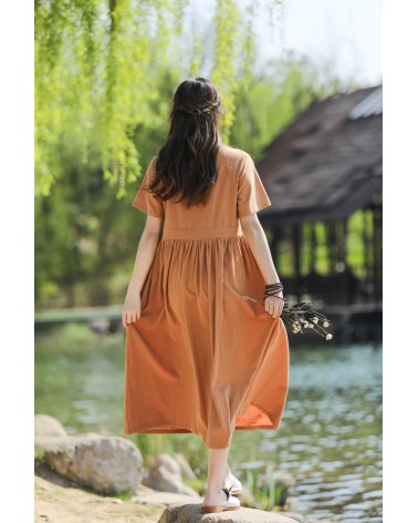 Brown and orange dress