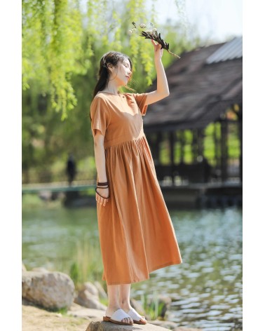 Brown and orange dress